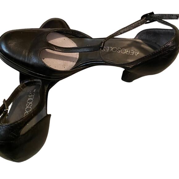 Aerosols Size 5 Black Heels 2 1/inches Sole and Heel Very Pristine - Picture 5 of 6